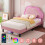 (Pink) 3ft Single Upholstered Bed 1
