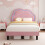 (Pink) 3ft Single Upholstered Bed 2
