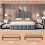 (Double, Grey) 4ft6 Double Upholstered Bed with 4 Storage Drawers 5