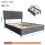 (Double, Grey) 4ft6 Double Upholstered Bed with 4 Storage Drawers 8
