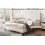 (4ft6 Double, Beige) Double Upholstered Velvet Bed 8