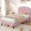 (Pink, 3ft Single) 3ft Single Upholstered Bed 4