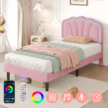 (Pink, 3ft Single) 3ft Single Upholstered Bed