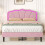 (Pink, 4ft6 Double) 3ft Single Upholstered Bed 4