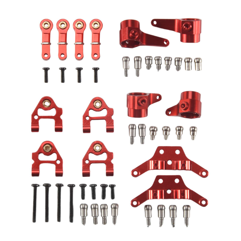 Photos - Parts for Drones & RC models Jojomino Metal Upgraded Parts Steering Cup Swing Arm Plate Set for P929 P939 K969 K979 K989 K999 1/28 RC Car,Red 