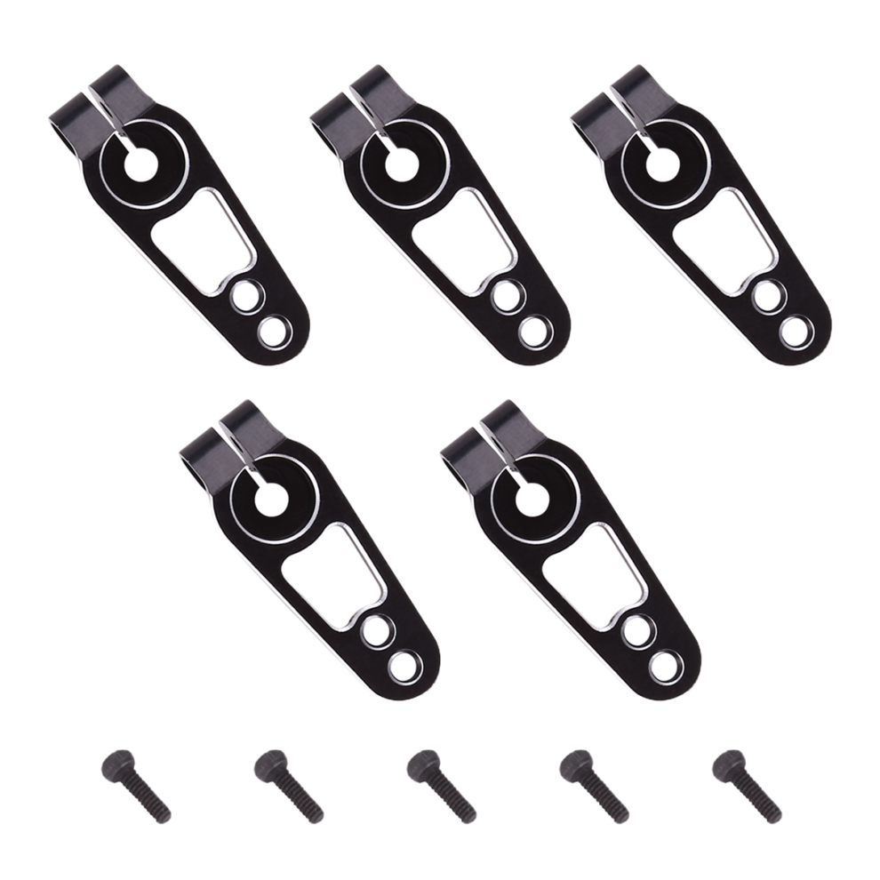 5Pcs Aluminum Alloy 31Mm 25T Steering Servo Arm Horn For Futaba D4 1/10 Rc Drift Car Crawler Parts, Black 4851815524702