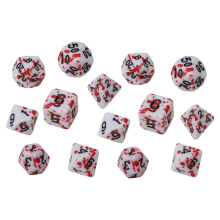 14 Pieces Blood Splatter Dice Polyhedral 7-Die Set for DND Role Playing Games