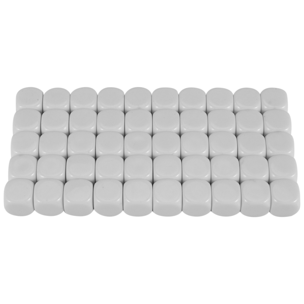 Photos - Other Toys Jojomino 50 Pack 16MM Blank White Dice Set Acrylic Rounded D6 Cubes for Game,Party,Fun,DIY Sticker and Math Teaching 