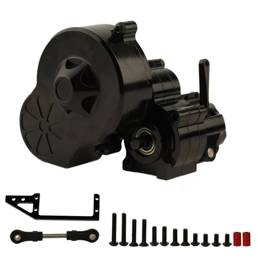 Metal Complete Transmission Box With Dig Gear 1 Speed For 1/10 Rc Crawler Car Axial Scx10 Ax10 Wraith, Black 4851815547015