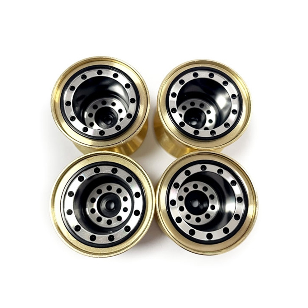 4Pcs Brass Clamp Ring Metal 1.0 Wheel Rim Hub For Fms Fcx24 Max Smasher 1/24 Rc Crawler Car Upgrade Parts,1 4851815550626