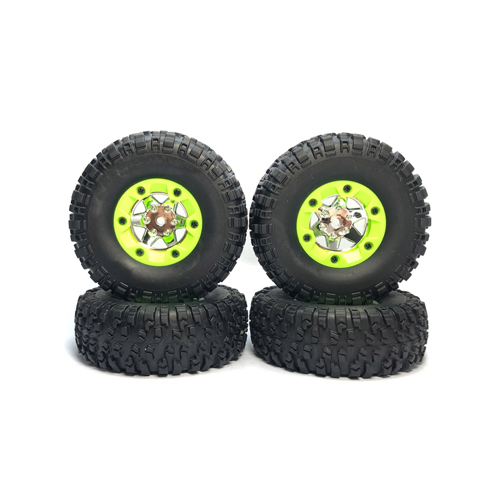 4Pcs 90X32mm Tire Wheel Tyre For 144001 144010 124007 124016 124018 124019 12428 12423 12427 Rc Car Upgrade Parts Black/Green 4851815552309