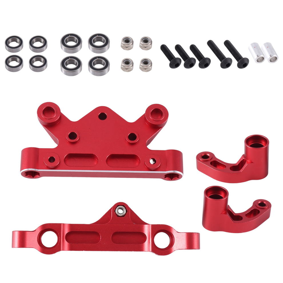 Jojomino Metal Steering Assembly Set For 1/5 Arrma Kraton 8S Outcast Exb Roller Upgrade Parts Accessories, Red