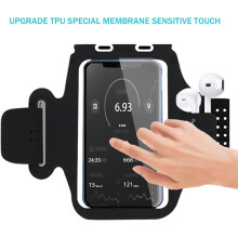 Adjustable Running Armband Phone Holder - Black, TPU