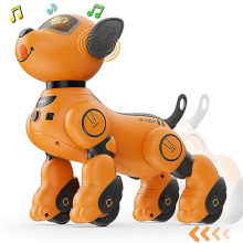 Robot Dog Toy for Kids, Voice & 2.4GHz Remote Control Pet with Interactive Touch Sensors, Robotic Puppy (Orange)