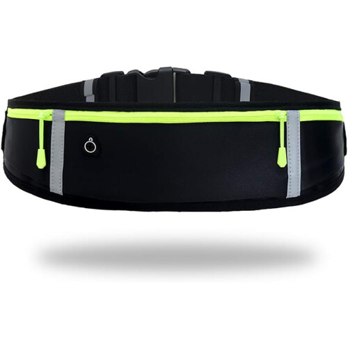 Running Belt Waist Pack with 3 Pockets - Adjustable & Reflective