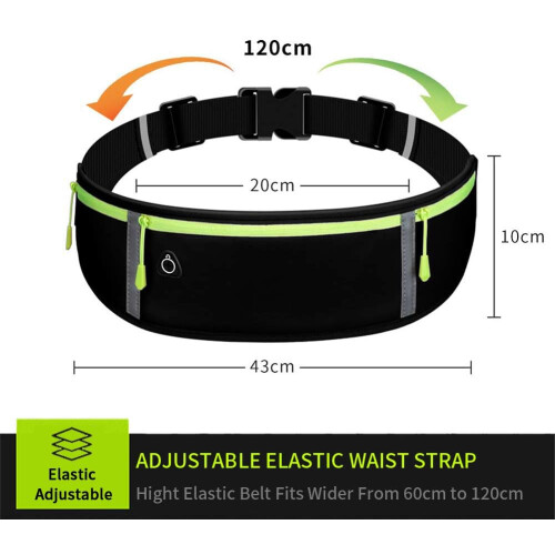 Running Belt Waist Pack with 3 Pockets - Adjustable & Reflective 1
