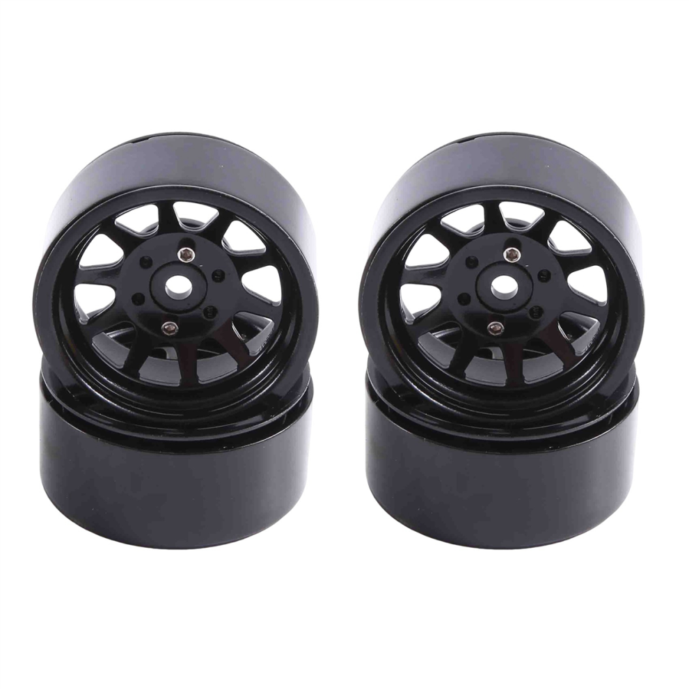 4Pcs Metal Alloy 1.9 Beadlock Wheel Rims For 1:10 Rc Crawler Axial Scx10 Axi03007 90046 Trx4 Redcat Gen8 (Black) Black 4851815570792