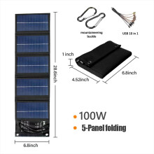 (Μαύρο 100W B) 100W Αναδιπλούμενο Φορτιστή Τηλεφώνου Ηλιακού Πάνελ
