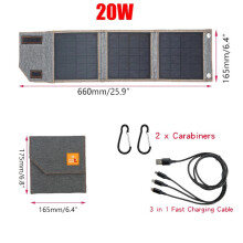 (20W)5V 20W 30W Φορητό αναδιπλούμενο ηλιακό πάνελ αδιάβροχο για