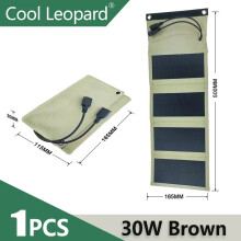 (30W-Brown-4Panel)Πτυσσόμενο ηλιακό πάνελ 80W 5V USB Φορητός φορτιστής