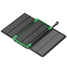 (10000mAh-Πράσινο) Αναδιπλούμενο Solar Power Bank with Solar Panel 20000mAh Wireless