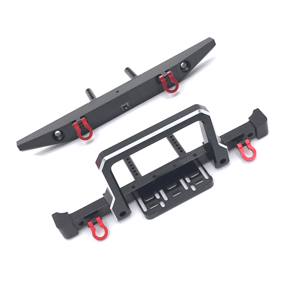 Metal Front Rear Bumper For 1/10 Rc Crawler Car Mn999 Mn222 Trx4 Scx10 90046 90047 Upgrade Parts Black 4853346359006