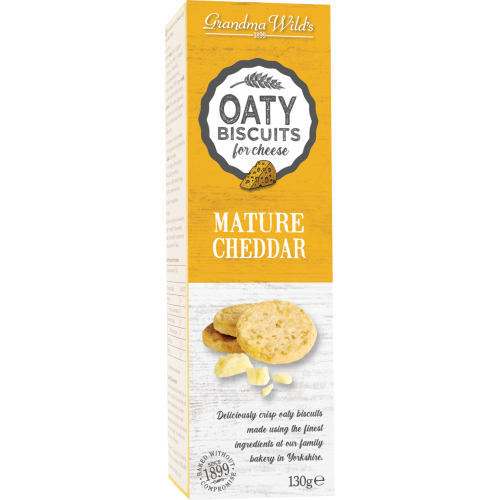 Grandma Wild's Oaty Biscuits For Cheese - Mature Cheddar 130G