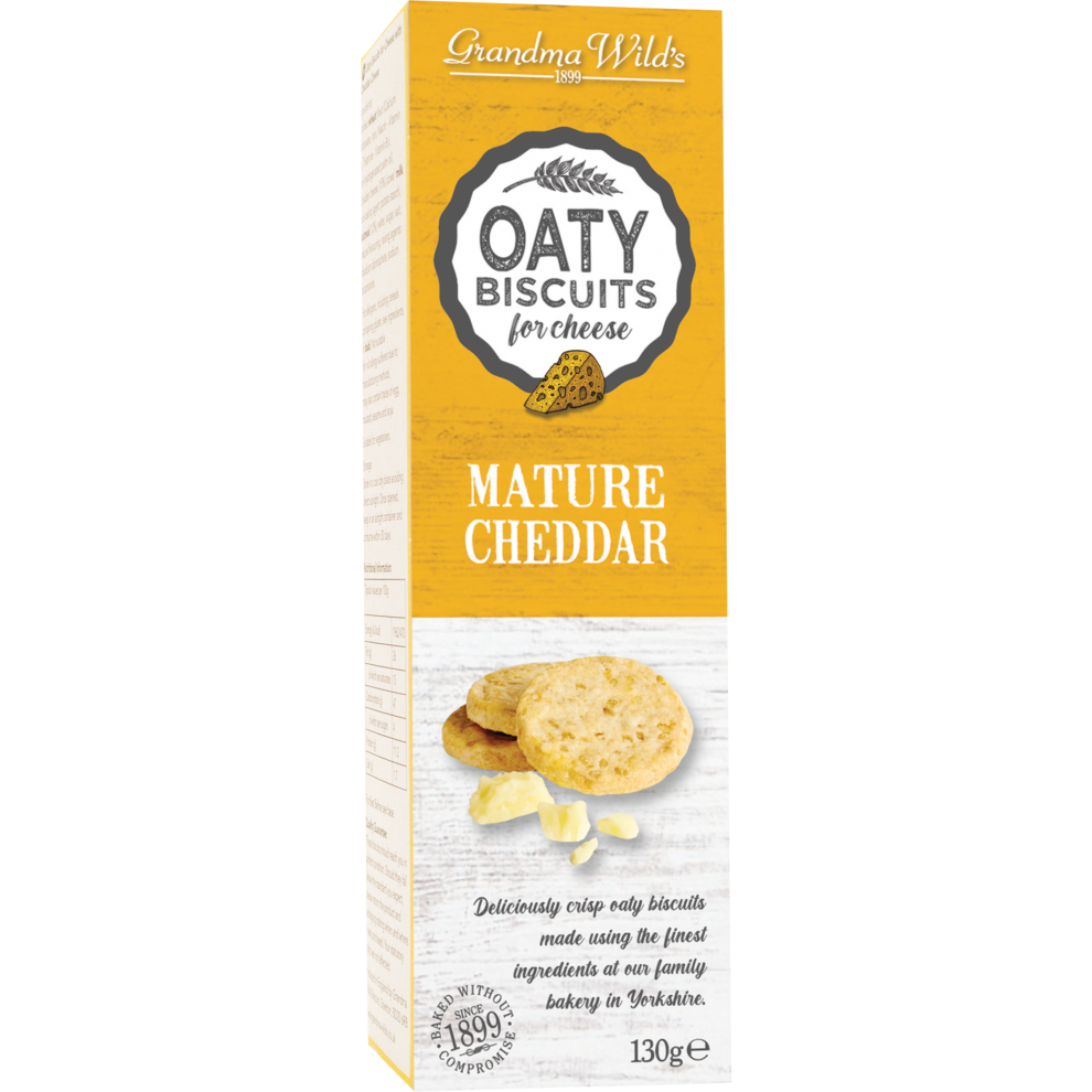 Grandma Wild's Oaty Biscuits For Cheese - Mature Cheddar 130G