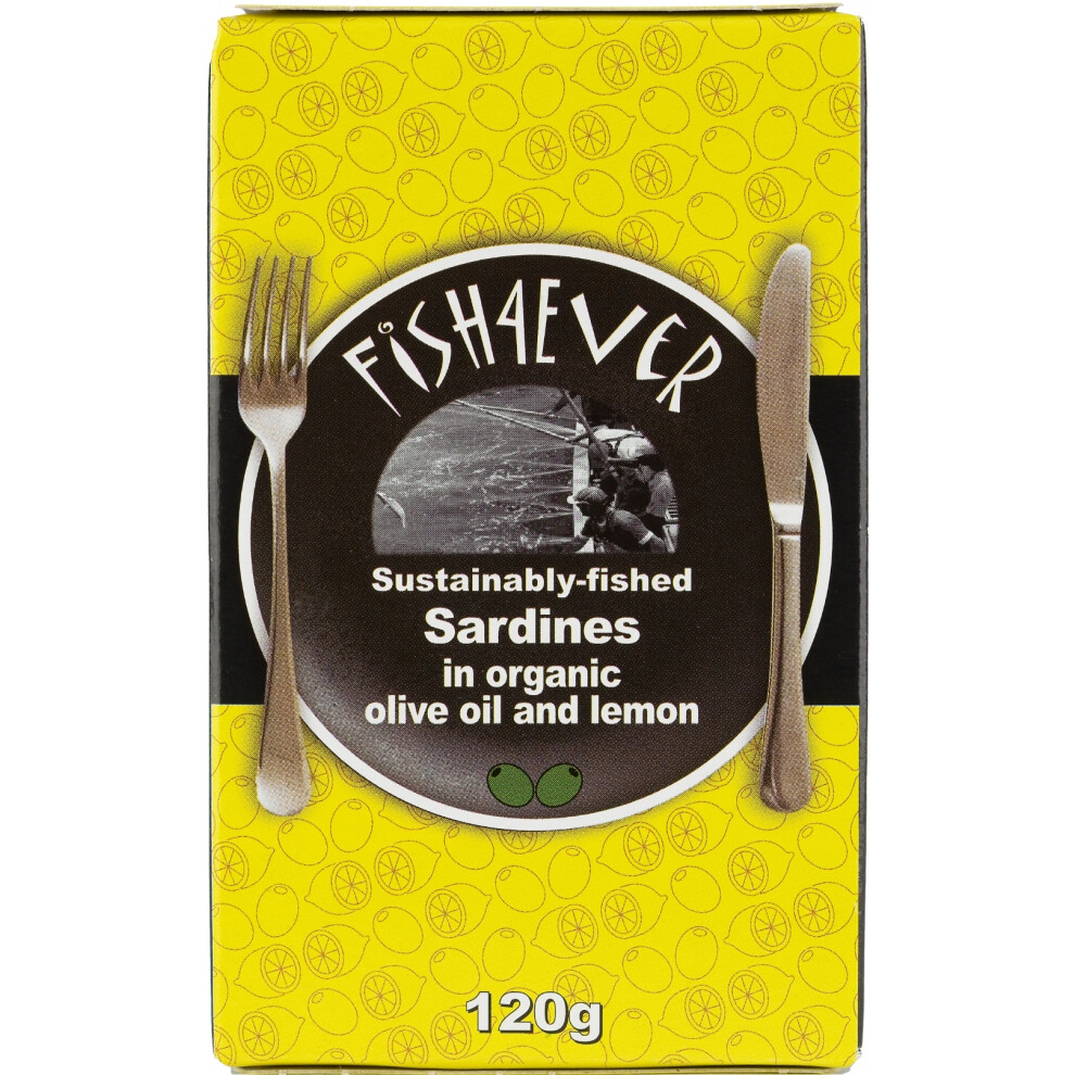 Fish 4 Ever Sardines In Organic Olive Oil & Lemon 120G