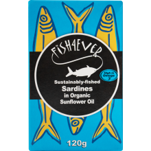 Fish 4 Ever Sardines In Organic Sunflower Oil 120G