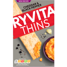 Ryvita Thins - Cheddar & Black Pepper 125G