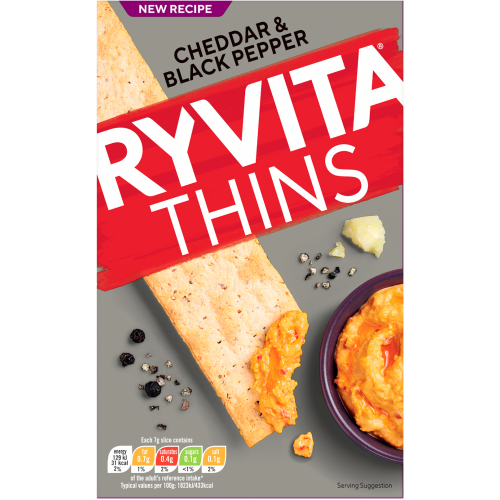 Ryvita Thins - Cheddar & Black Pepper 125G