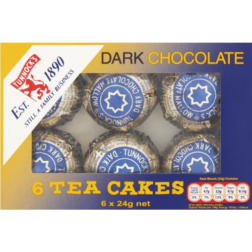 Tunnock's Dark Chocolate Teacakes 6 Pack 144G
