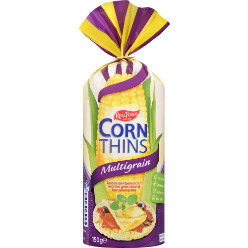 Real Techniques Real Foods Corn Thins - Multigrain 150G