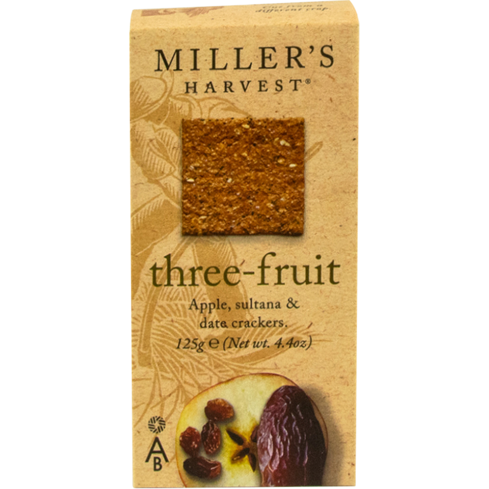 Border Artisan Biscuits Miller's Harvest Three Fruit 125G