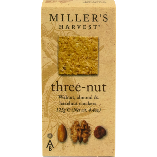 Border Artisan Biscuits Miller's Harvest Three-Nut Crackers 125g