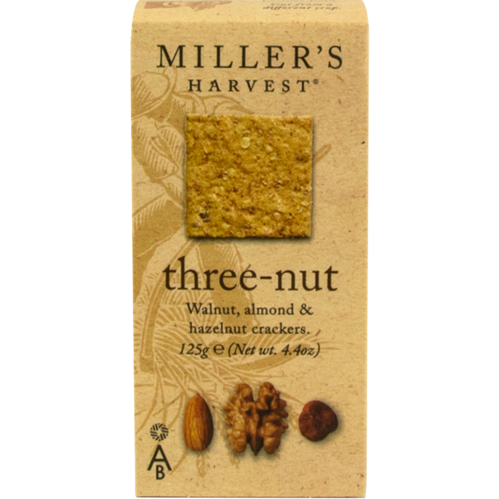 New Border Artisan Biscuits Miller's Harvest Three Nut 125G