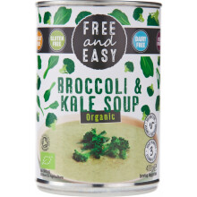 Free And Easy Organic Broccoli & Kale Soup 400g - Free From Artificial Additives, Full-Flavour