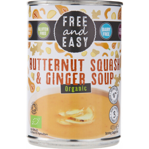 Free And Easy Organic Butternut Squash & Ginger Soup 400G