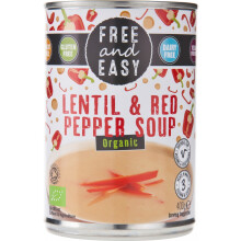 Free And Easy Organic Lentil & Red Pepper Soup 400G