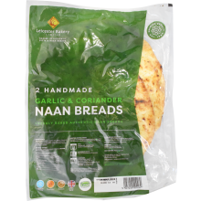 Leicester Bakery 2 Handmade Garlic & Coriander Naan Breads
