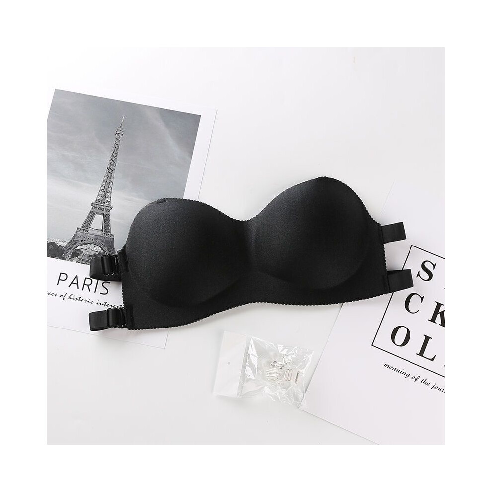 (Black,L)Soutien gorge femme sexy dos nu invisible push up lingerie sans couture sans bretelles soutien gorge