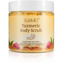 Elaimei Turmeric Body Scrub, Dead Sea Salt Exfoliator, Moisturizing & Anti-Aging Skin Care, 250ml