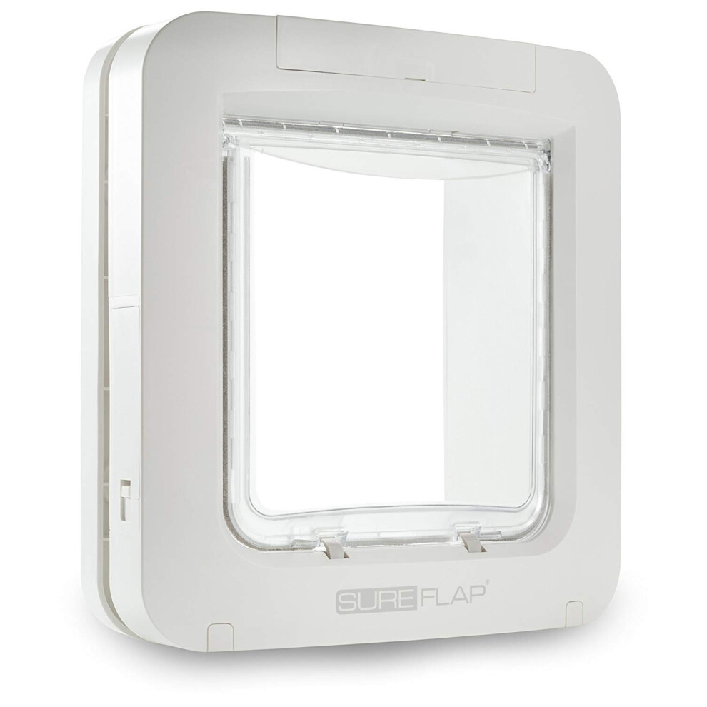 Sure Petcare SureFlap Microchip Pet Door for Cats & Small Dogs with Curfew Timer, Compatible with RFID Collar Tags and Microchips, 1-Button Control, W