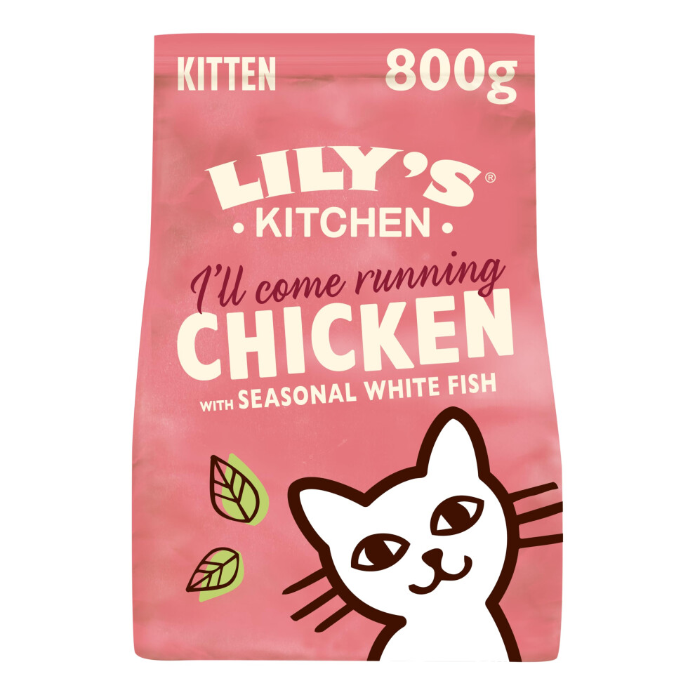 Lily's Kitchen Natural Kitten Dry Cat Food Chicken & Fish 800G, Pack Of 4 White