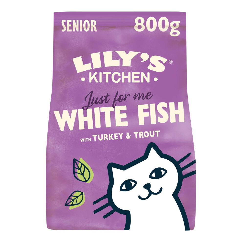 Lily's Kitchen Made With Natural Ingredients Mature Dry Cat Food Fish With Turkey & Trout -Free Recipe 4 X 800G White/Grain
