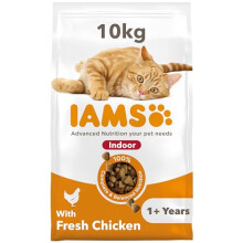 IAMS Indoor Complete Dry Cat Food for Adult and Senior Cats with Chicken 10 kg