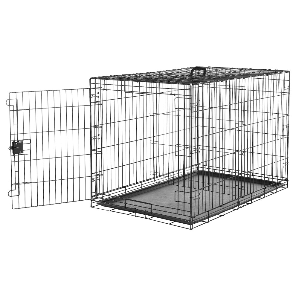Amazon Basics XXL Metal Dog Crate/Cage with Tray, Durable and Foldable Dog Cage with Single Door, Black, XXL 122cm (48")