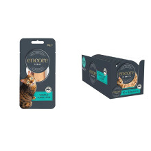 Encore 100% Natural Cat Treats, Whole Tuna Loin Cat Snack, 30g (Pack of 12) & 100% Natural Wet Cat Food Pot, Succulent Tuna with Pacific Crab in Broth
