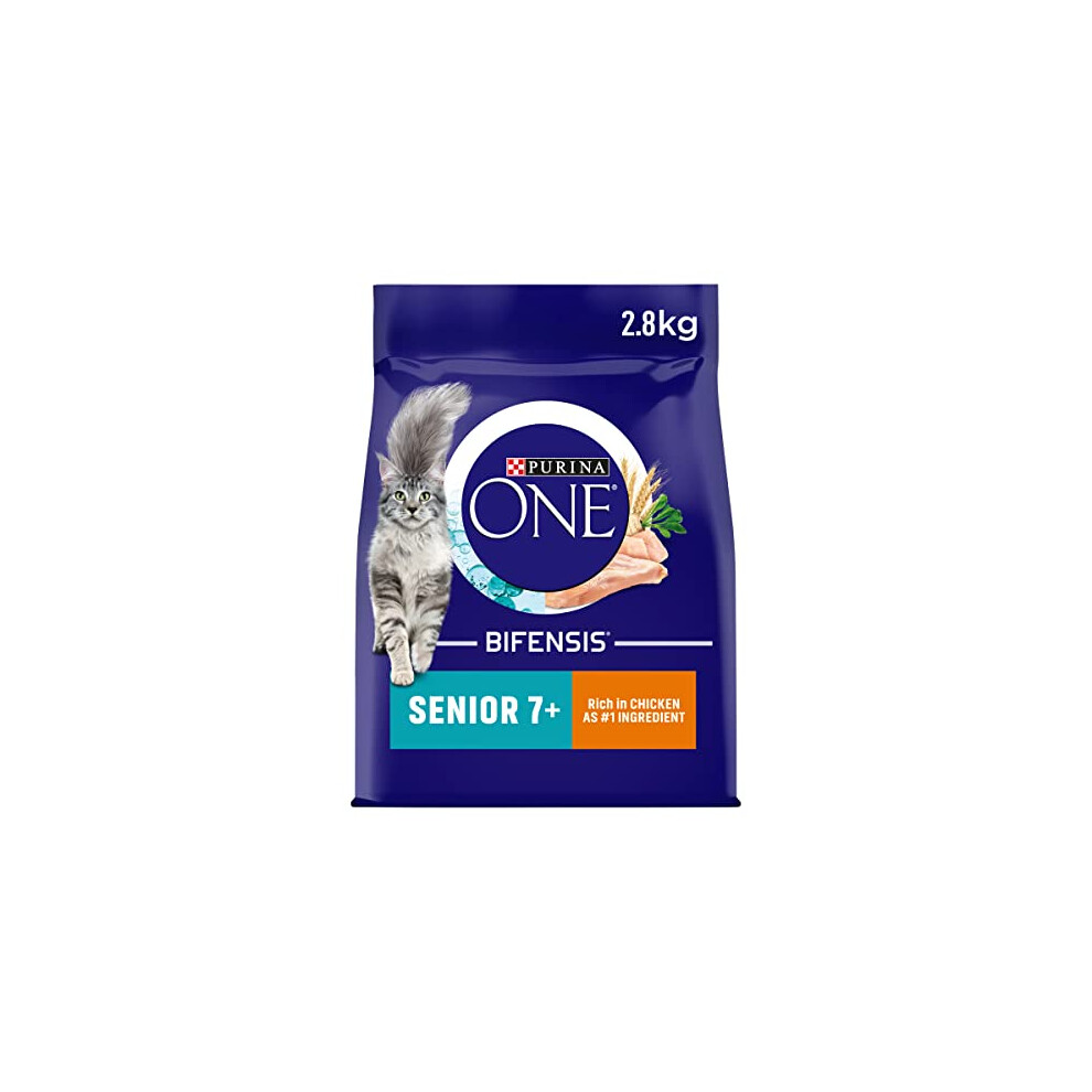 Purina One 7+ Dry Cat Food Rich In Chicken 2.8Kg, Pack Of 4
